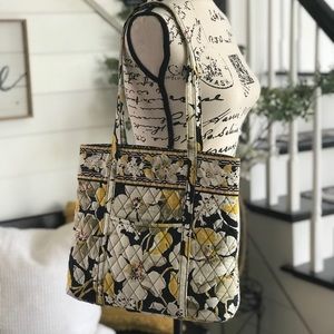 VERA BRADLEY Yellow Flower Pattern Medium Tote